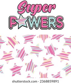 super powers star colorful girl 