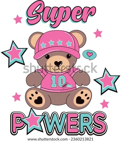 super powers teddy cute star girl