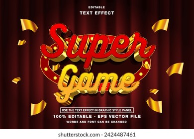 Super Premium Game Badge 3D Editable Text Effect template design with 3d style use for business brand and logo