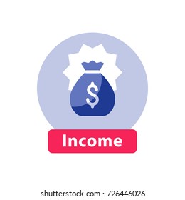 Super prize fund, big win money icon, fundraising, financial investment, fortune concept vector illustration