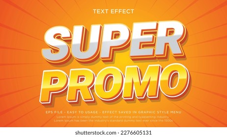 Super promo 3d bold editable text effect