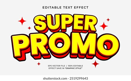 Super promo Plantilla de efecto de texto editable en 3D