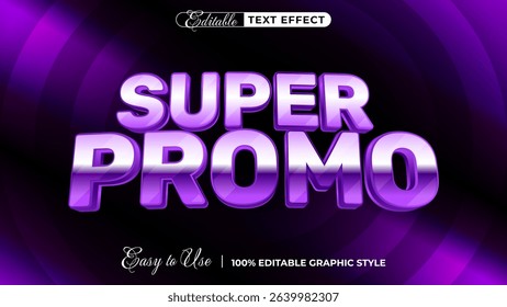 Super promo 3d logo template editable text effect style