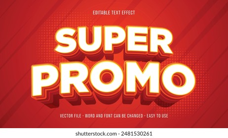 Super promo editable text effect, editable text 3d style