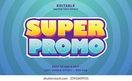 super promo editable text effect with modern and simple style