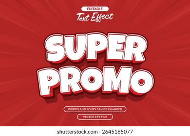Super promo editable text effect with 3d text style