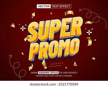 super promo editable text, font effect, 3d text for title