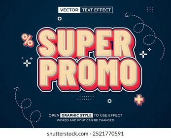 super promo editable text, font effect, 3d text for title