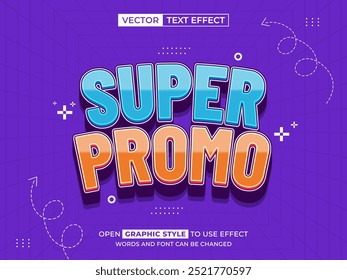 super promo editable text, font effect, 3d text for title