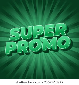 Super promo. Text effect design in square size with bold font and 3D look