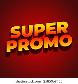 Super promo. Text effect design in square size with bold font and 3D look