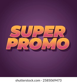 Super promo. Text effect design in square size with bold font and 3D look