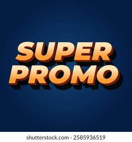 Super promo. Text effect design in square size with bold font and 3D look