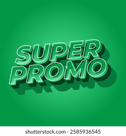 Super promo. Text effect design in square size with bold font and 3D look