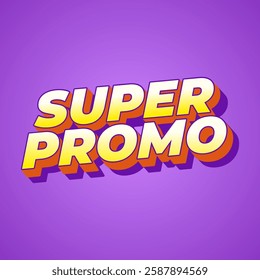 Super promo. Text effect design in square size with bold font and 3D look