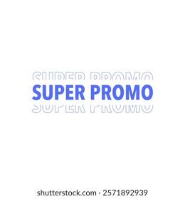 Super promo text effect typography template for digital marketing. Vector flat illustration