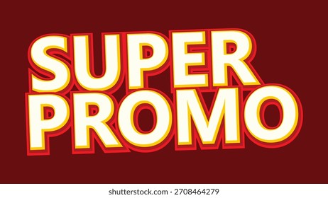 Texto Super Promo con múltiples colores sobre un fondo oscuro
