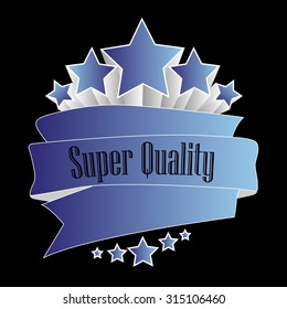 super quality button dark blue on black background