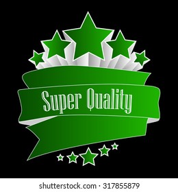 super quality button dark green on black background