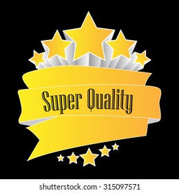 super quality button yellow on black background