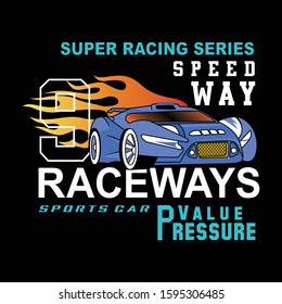 Super racing vintage design for t-shirt printing