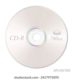 Super Realistic CD disc isolated. Eps