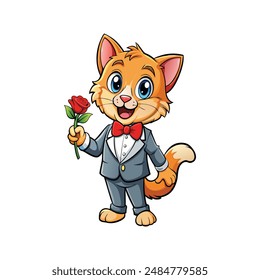 Super Realistic Cute Cat Vector illustration With White Background