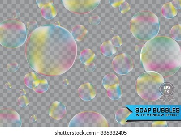 Super Realistic soap bubbles with rainbow effect. easy to modify.