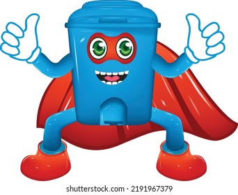 Super Recycle Bin Going To Fly, 3d realistic isolated vector illustration