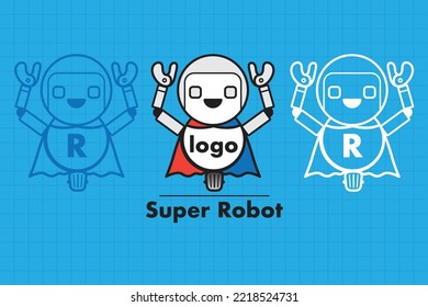 Superrobot versión 1, logotipo, carácter, contorno