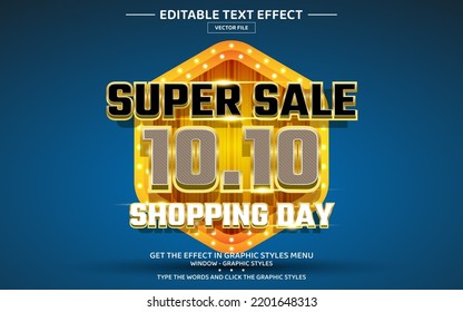 Super sale 10.10 3D editable text effect template