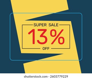 super sale 13% offer icon vector design