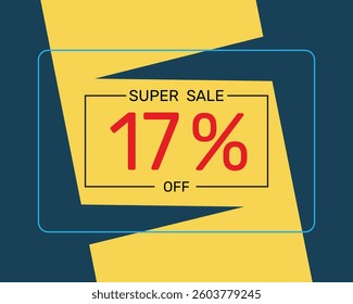 super sale 17% offer icon vector design