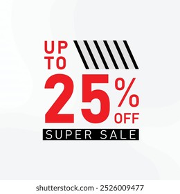 super venda 25% off. até 25% off. 25% vetor de venda. vetor de venda de desconto. vetor de venda