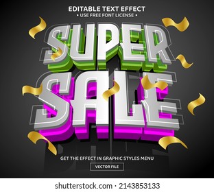 Super sale 3D editable text effect template