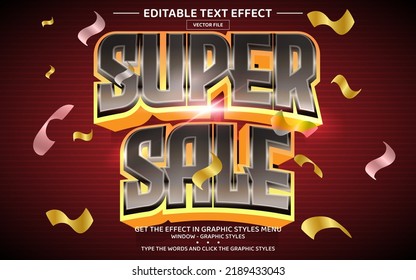 Super sale 3D editable text effect template