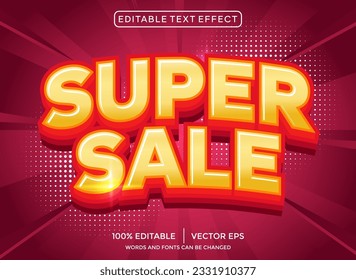 super sale 3D editable text effect