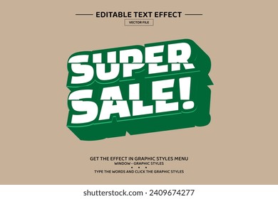 Super sale 3D editable text effect template