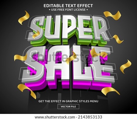 Super sale 3D editable text effect template