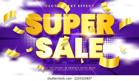 Super sale 3d editable vector text style effect, suitable for promotion product name