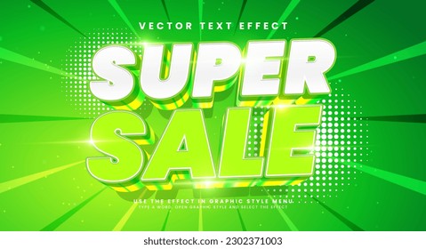 Super sale 3d editable vector text style effect. Vector text effect with luxury concept.