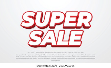 Super sale 3d style editable text effect