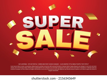 Super sale 3d style text effect template