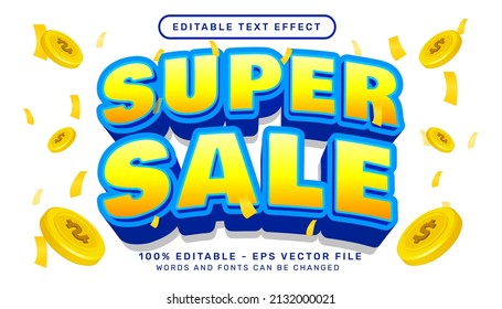super sale 3d text effect and editable text effect