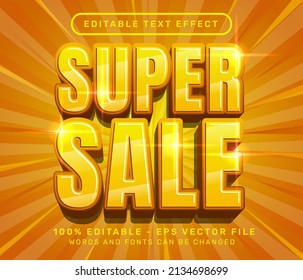 super sale 3d text effect and editable text effect	 - Shutterstock ID 2134698699