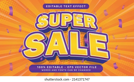 super sale 3d text effect and editable text effect