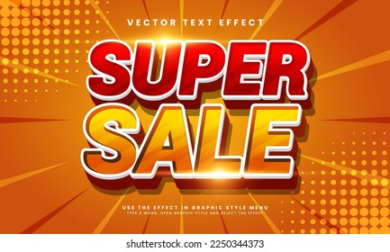 Super sale 3D text effect, editable text style and suitable for promotion sales