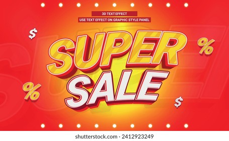 SUPVENTA REFERENCIA DE TEXTO 3D EFECTO DE VECTOR EDITABLE DESCUENTO ANTECEDENTES