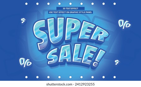 SUPVENTA REFERENCIA DE TEXTO 3D EFECTO DE VECTOR EDITABLE DESCUENTO DE LA PROMOCIÓN DE LA CASHBACK FONDO 2