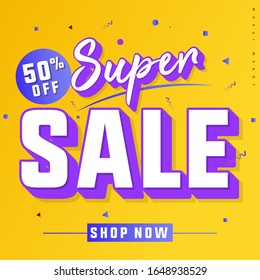 super sale 3d text title header final sale banner. Vector illustration. for promotional product or service and more